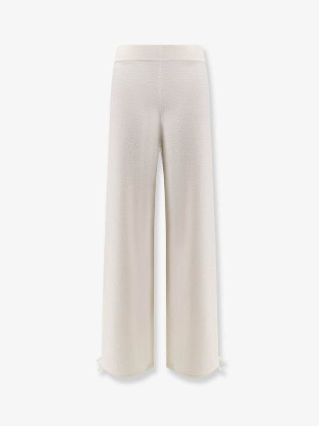Max Mara Nigeria Pure Virgin Wool Trousers Bianco