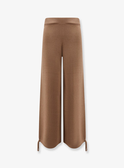 Max Mara Nigeria Pure Virgin Wool Trousers Nocciola