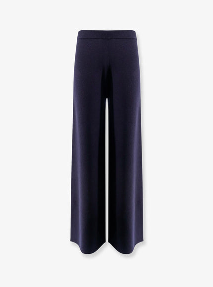 Max Mara Judy Wool And Cashmere Trousers Blu Marino