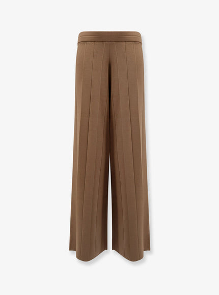 Max Mara Lama Viscose Blend Trousers Nocciola