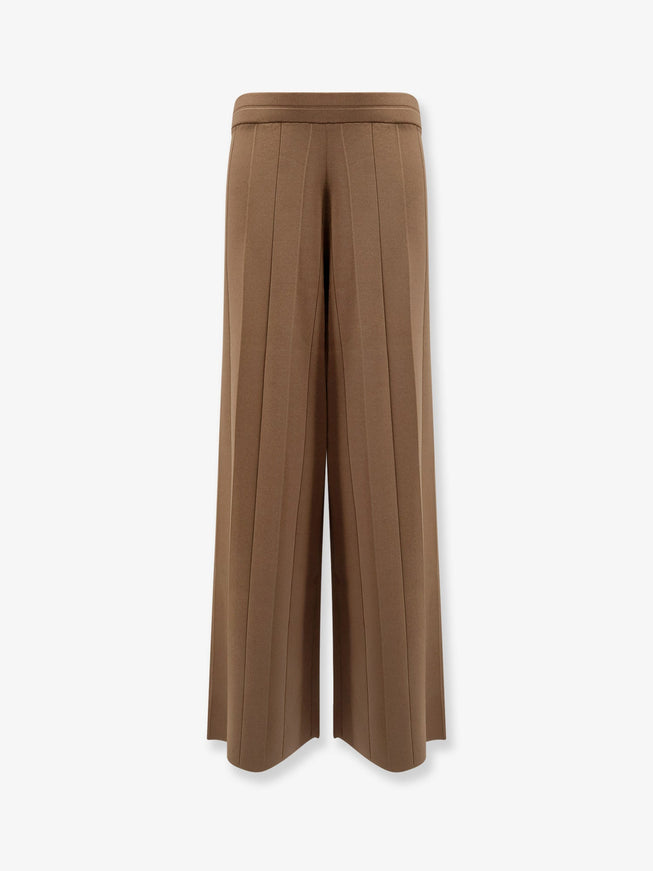 Max Mara Lama Viscose Blend Trousers Nocciola