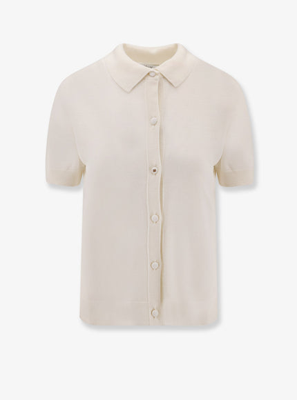 Max Mara Romania Virgin Wool Cardigan Bianco