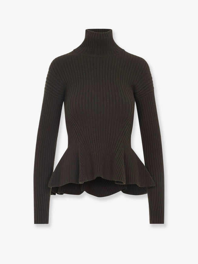 Max Mara Bolsena Wool And Cashmere Turtlenck Sweater Verde Muschio