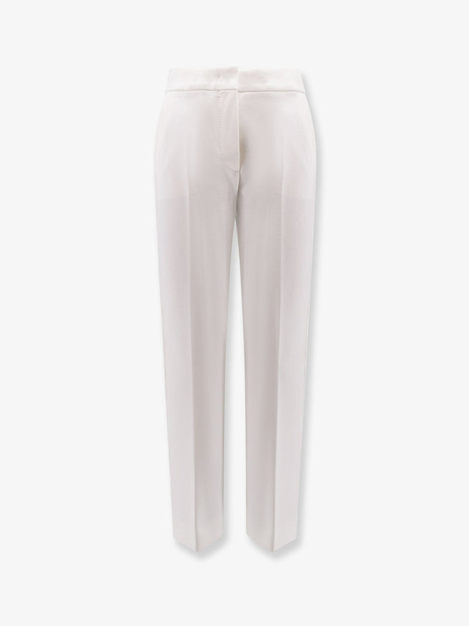 Max Mara Pegno Viscose Blend Trousers Bianco