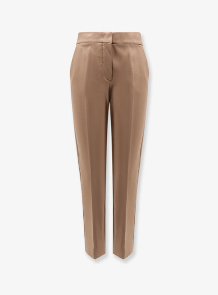 Max Mara Pegno Viscose Blend Trousers Nocciola