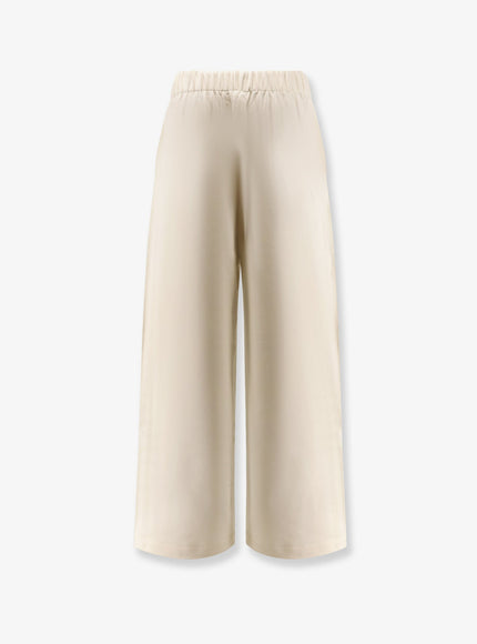 Max Mara Filovia Jogger Silk And Cotton Trousers Bianco