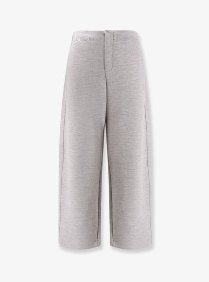 Max Mara Ebrien Wool And Cotton Trousers Grigio Chiaro