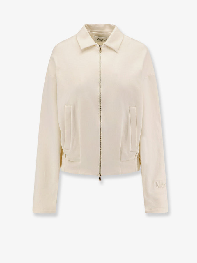 Max Mara Argenta Silk And Cotton Sweatshirt Bianco