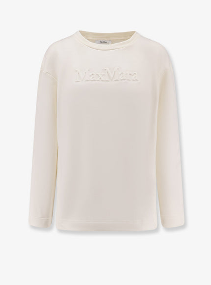 Max Mara Silk And Cotton Blend Berma Sweatshirt Bianco