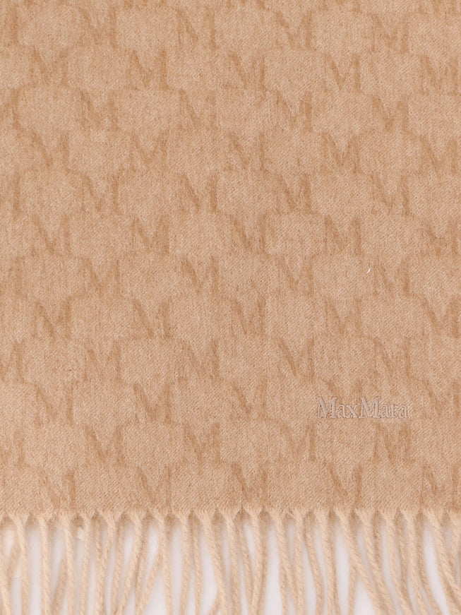 Max Mara Logo Camel Scarf With All-Over Logo