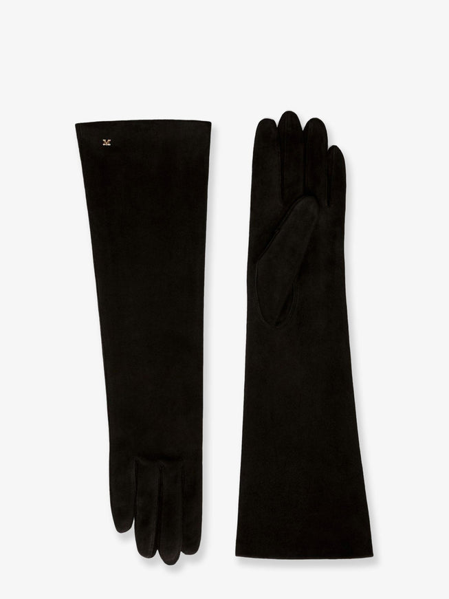 Max Mara Afide Long Suede Gloves Nero