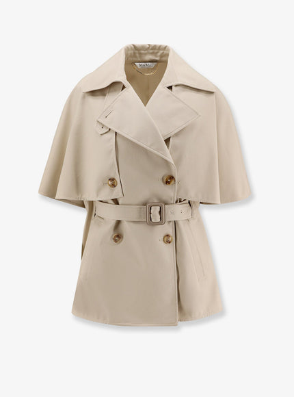 Max Mara Cotton Gabardine Sigfrid Cape Naturale