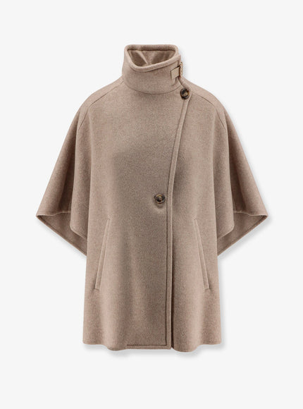 Max Mara Hand-Sewn Derrik Cashmere Cape Uni Beige