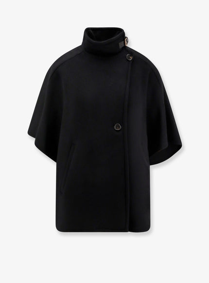 Max Mara Hand-Sewn Derrik Cashmere Cape Uni Nero