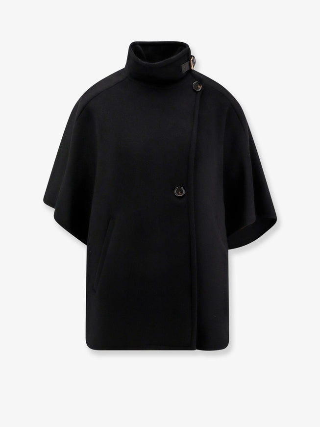 Max Mara Hand-Sewn Derrik Cashmere Cape Uni Nero