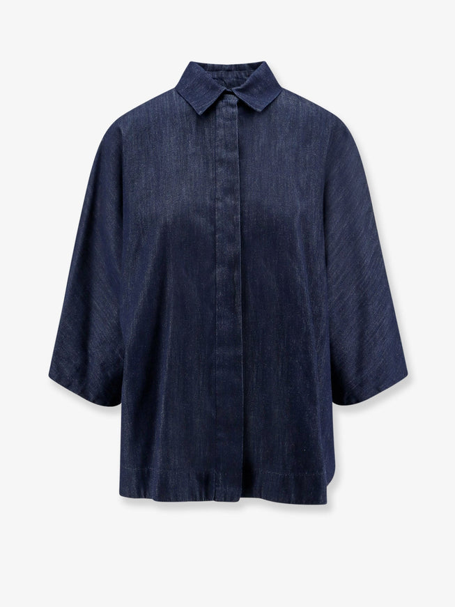 Max Mara Zelia Cotton Shirt Blu Notte