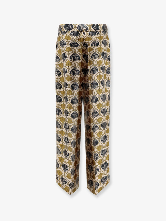 Max Mara Timec Multicolor Silk Trousers