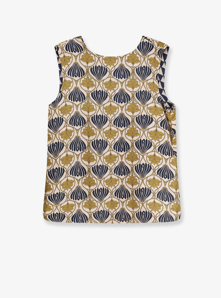 Max Mara Time Silk Reversible Top Senape