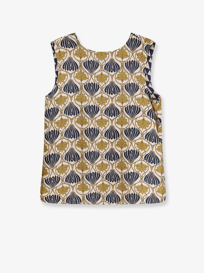 Max Mara Time Silk Reversible Top Senape