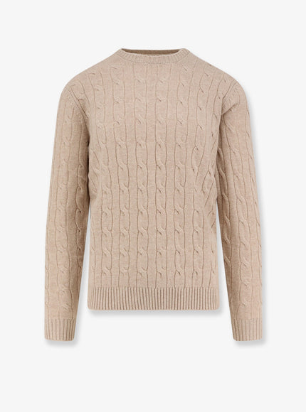 Mc2 Saint Barth Regent Braid Wool Sweater Beige