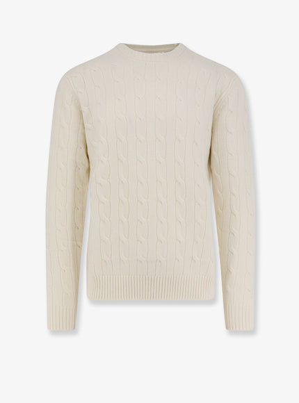 Mc2 Saint Barth Regent Braid Wool Sweater Off White