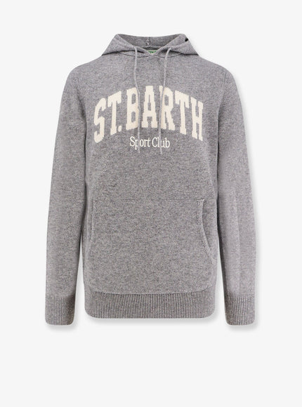 Mc2 Saint Barth Hooded Wool Blend Sweater Grigio