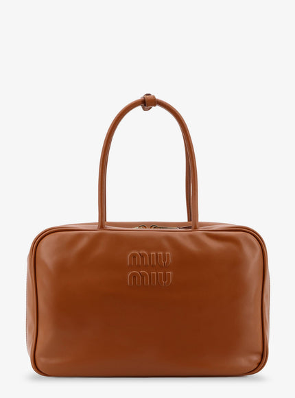 Miu Miu Arcadie Softy Leather Handbag Uni Cognac
