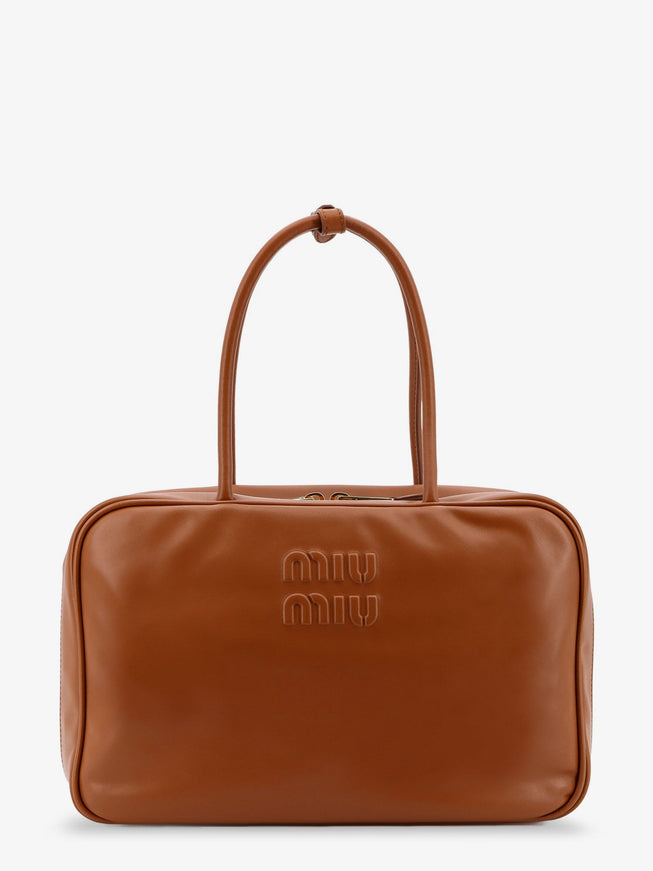 Miu Miu Arcadie Softy Leather Handbag Uni Cognac