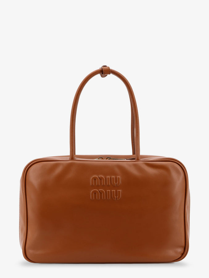 Miu Miu Arcadie Softy Leather Handbag Uni Cognac