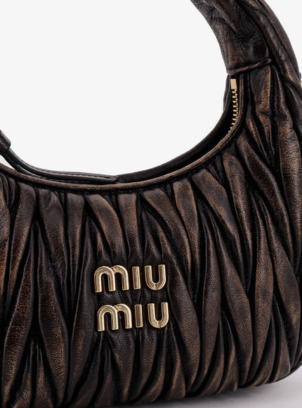 Miu Miu Wander Matelassé Suede Shoulder Bag