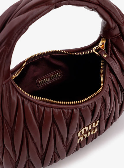 Miu Miu Wander Matelassé Suede Shoulder Bag