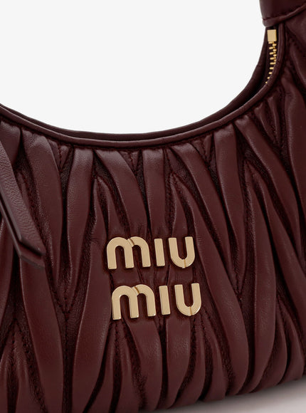 Miu Miu Wander Matelassé Suede Shoulder Bag