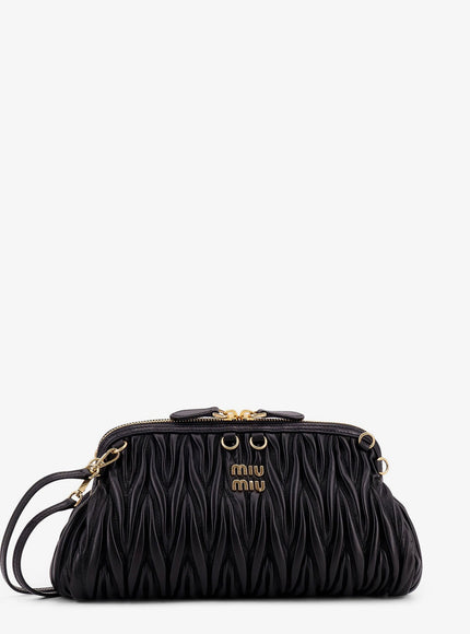 Miu Miu Matelassé Leather Crossbody Bag Uni Nero