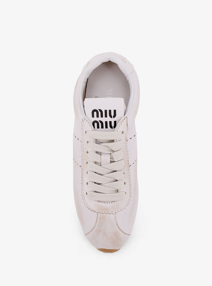 Miu Miu Plume Low-Top Leather Sneakers