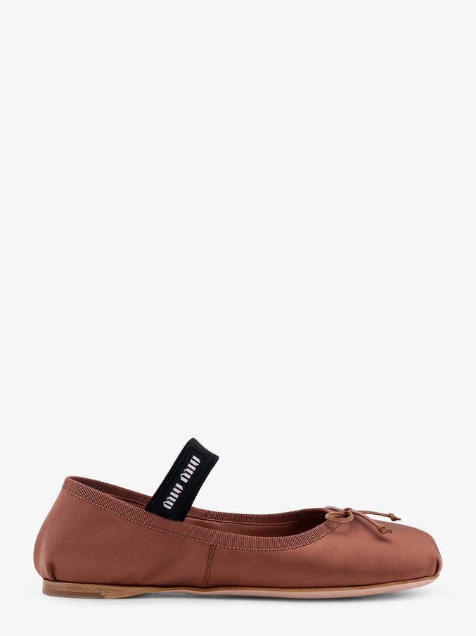 Miu Miu Satin Ballerinas Cacao