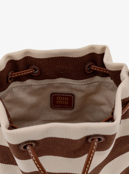Miu Miu Canvas Striped Bucket Bag
