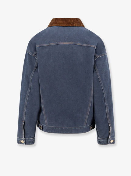 Miu Miu Denim Padded Jacket With Corduroy Collar
