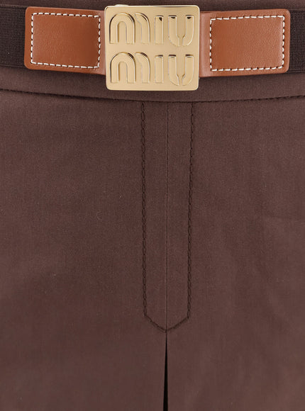 Miu Miu Panama Pleated Mini Skirt With Belt