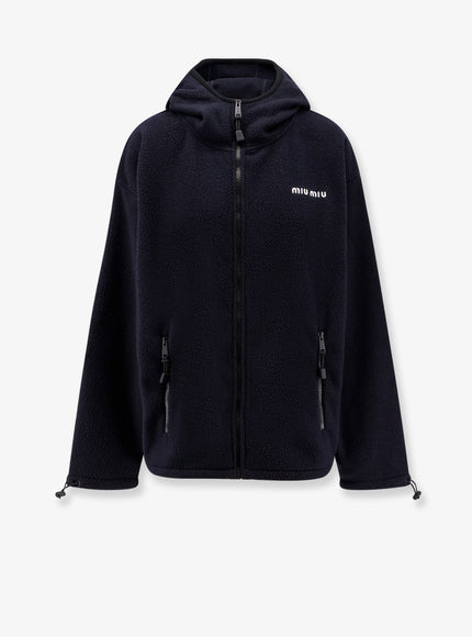 Miu Miu Fleece Hoodie Blu
