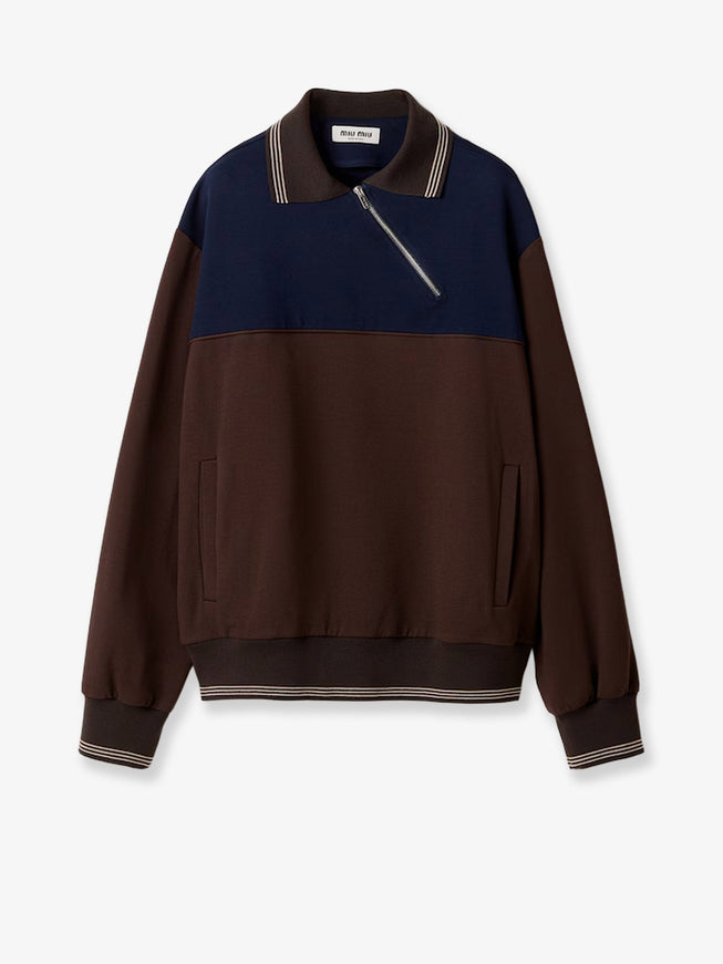 Miu Miu Viscose Sweatshirt Cacao + Blu