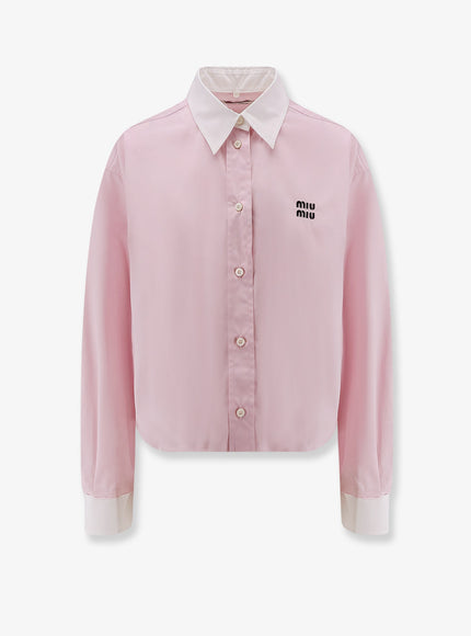 Miu Miu Cotton Poplin Shirt Rosa