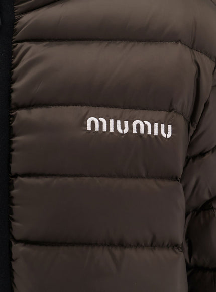 Miu Miu Light Pongé Down Hoodie Jacket