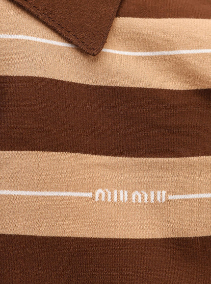 Miu Miu Striped Cotton Polo Shirt