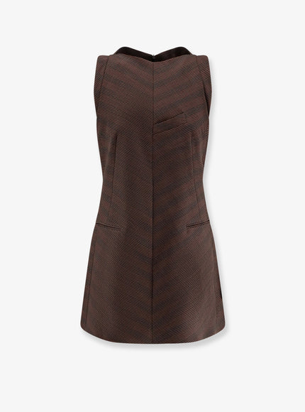 Mm6 Maison Margiela Wool Blend Short Dress Brown Black