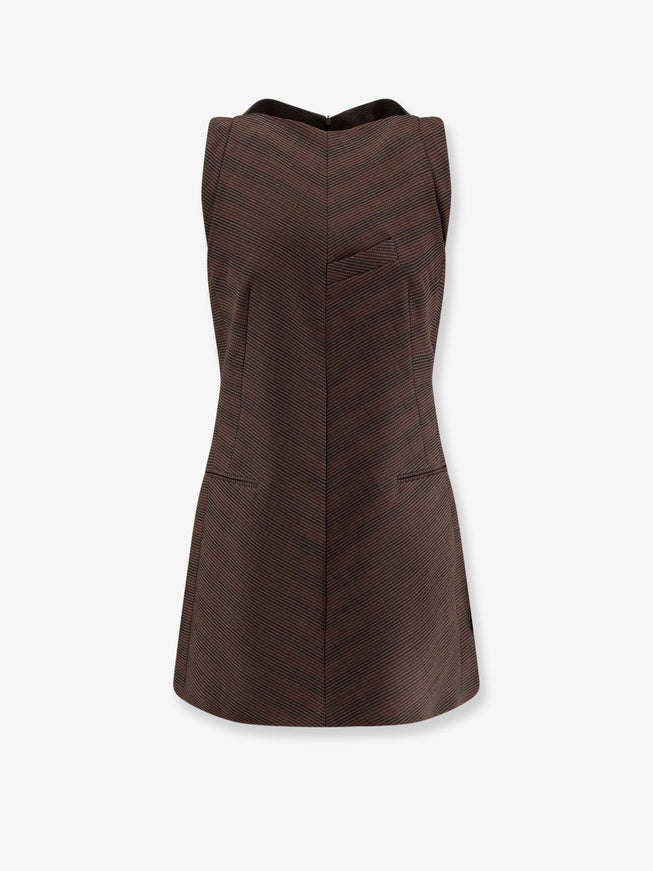 Mm6 Maison Margiela Wool Blend Short Dress Brown Black