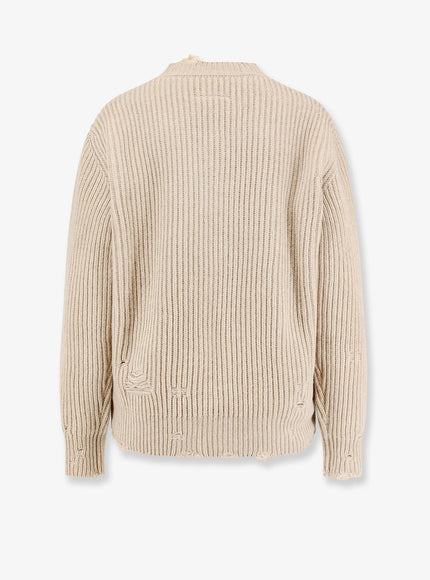 Mm6 Maison Margiela Wool Blend Sweater With Distressed Effect