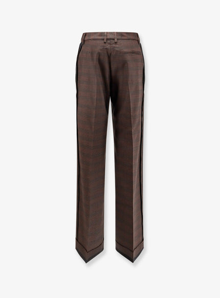 Mm6 Maison Margiela Wool Blend Trousers With Raw-Cut Edges
