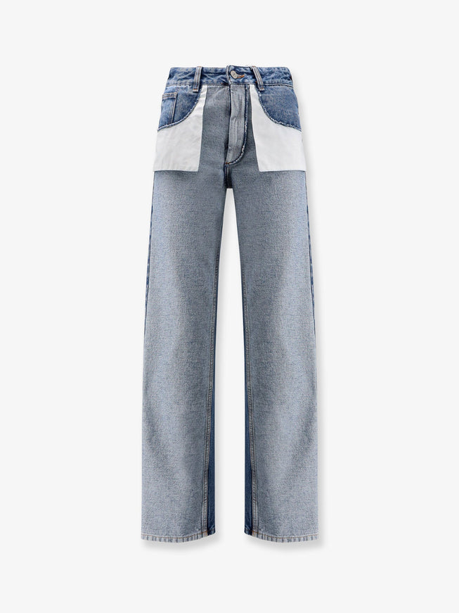 Mm6 Maison Margiela Straight Leg Jeans With Reverse Pockets Medium Blue