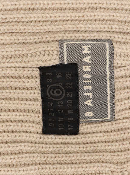 Mm6 Maison Margiela Wool Blend Balaclava With Distressed Effect