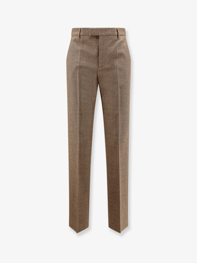 Mm6 Maison Margiela Virgin Wool Trousers Beige White